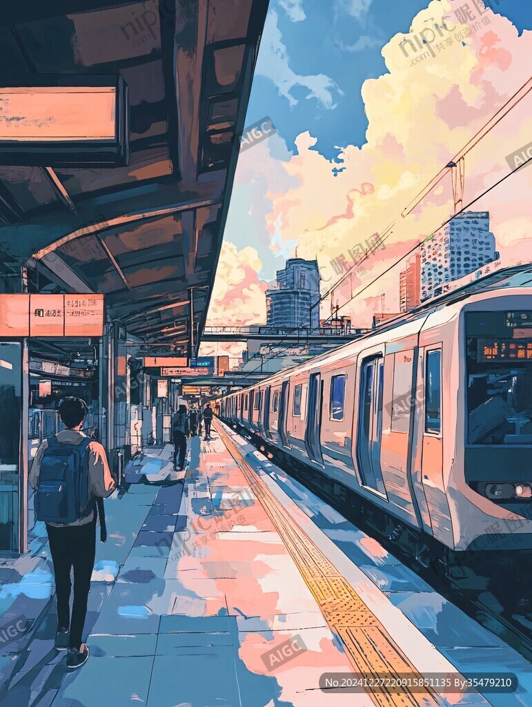 火車站插畫