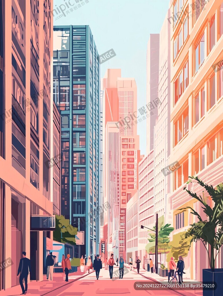城市街景插畫