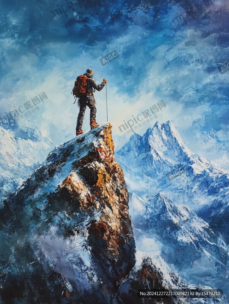 登山探險登山海報