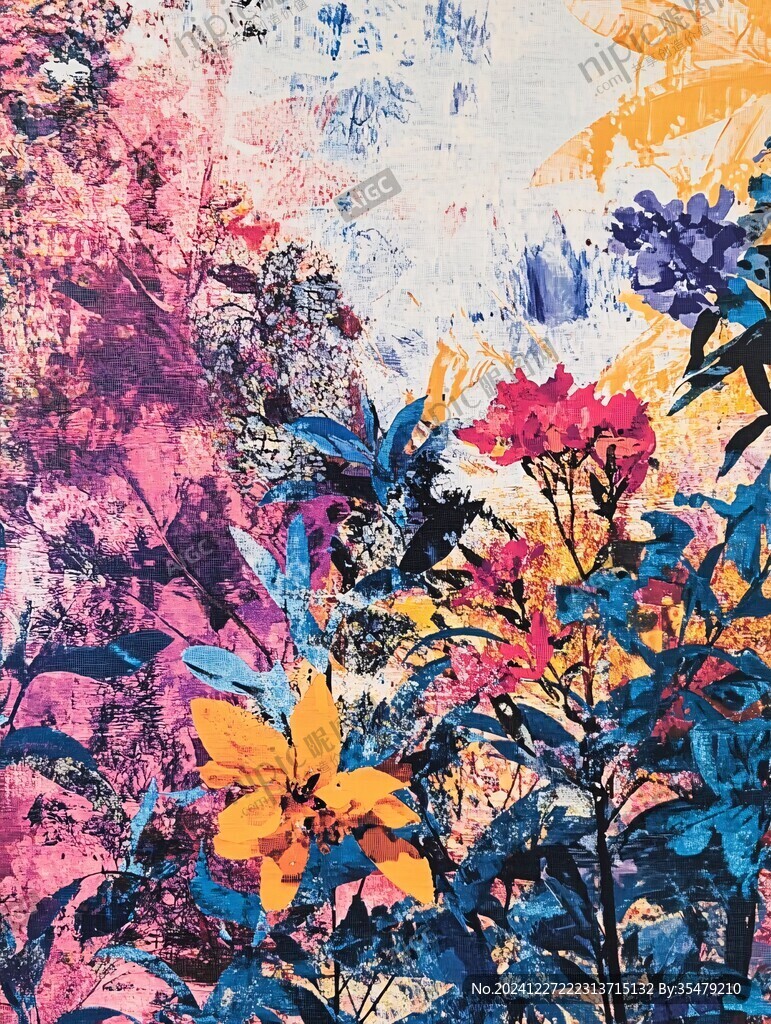現(xiàn)代花卉肌理裝飾畫