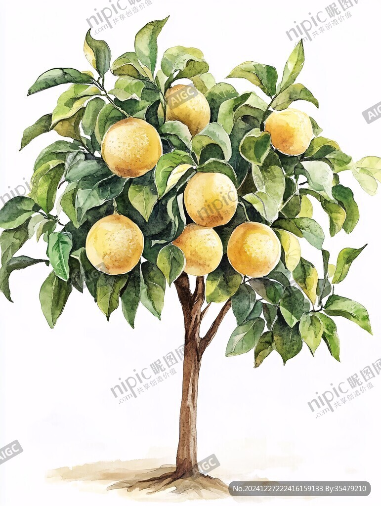 黃皮樹插畫