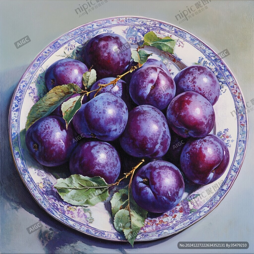 蜂糖李寫實(shí)插畫