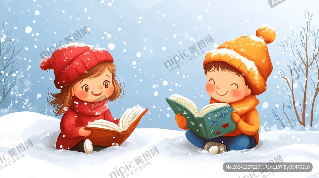 讀書兒童插畫