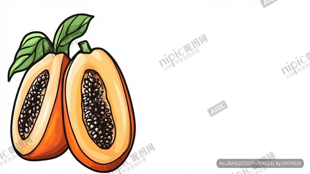 木瓜插畫素材