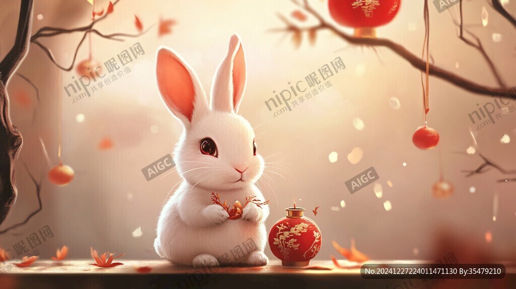 兔年紅色壁紙