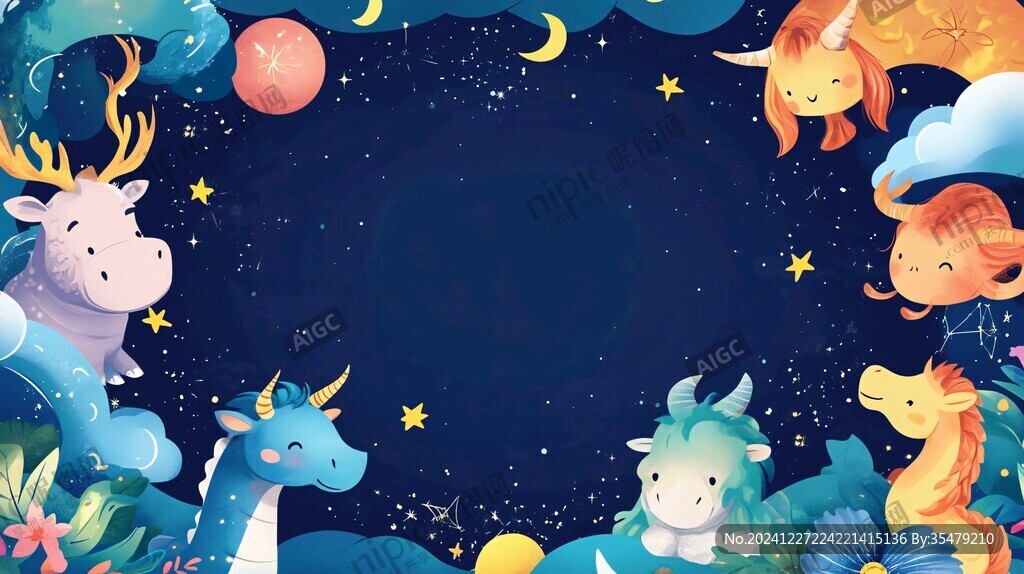 星球鹿插畫