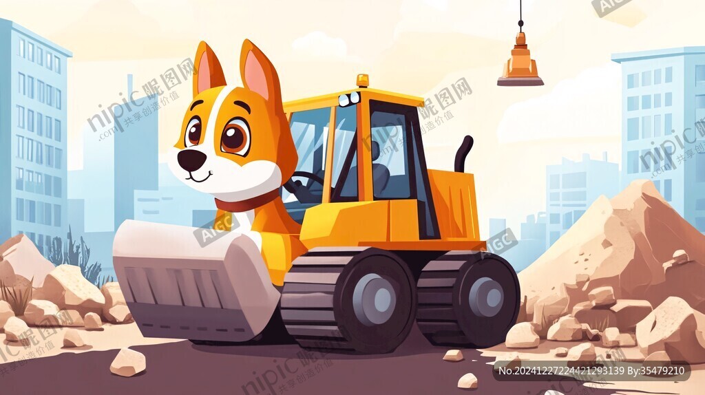 鏟車插畫