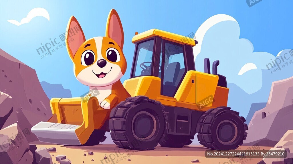 鏟車插畫