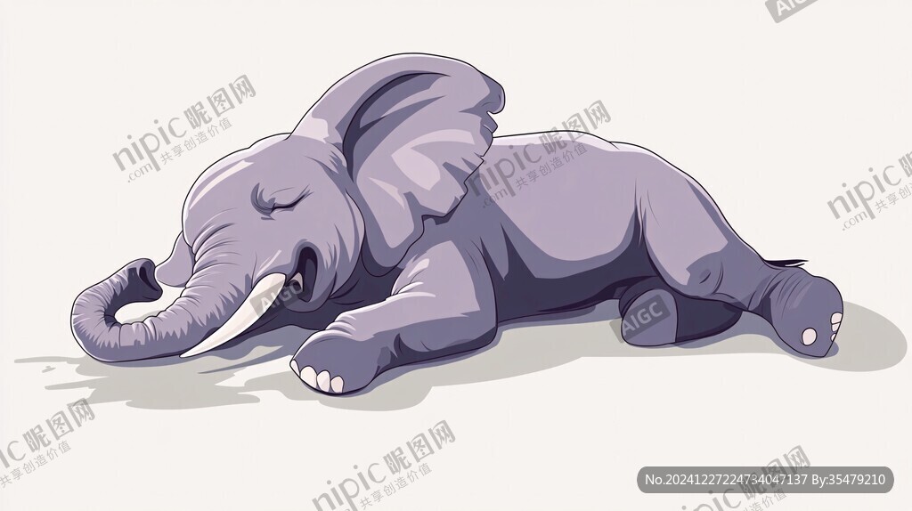 原創卡通大象插畫