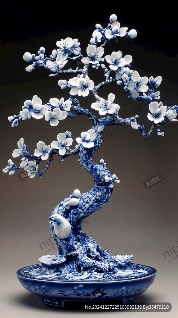 金嵌琺瑯穿珠梅花盆景