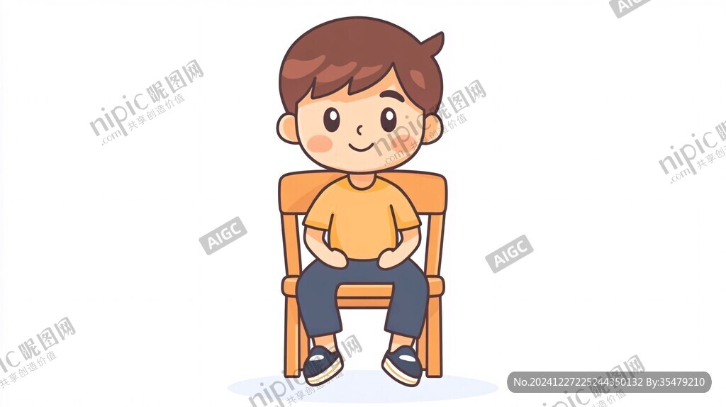 卡通人物坐姿