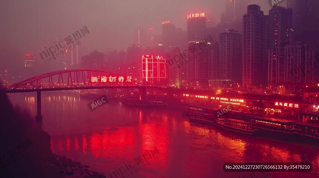 兩江匯流燈彩光影