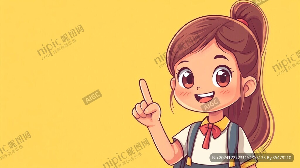手繪積極向上初中女孩