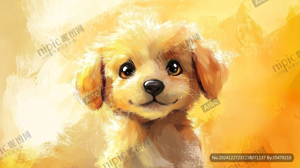 毛絨狗插畫