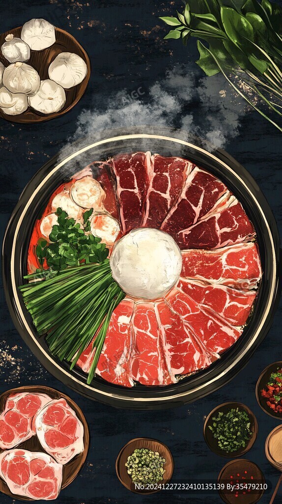火鍋菜品背景