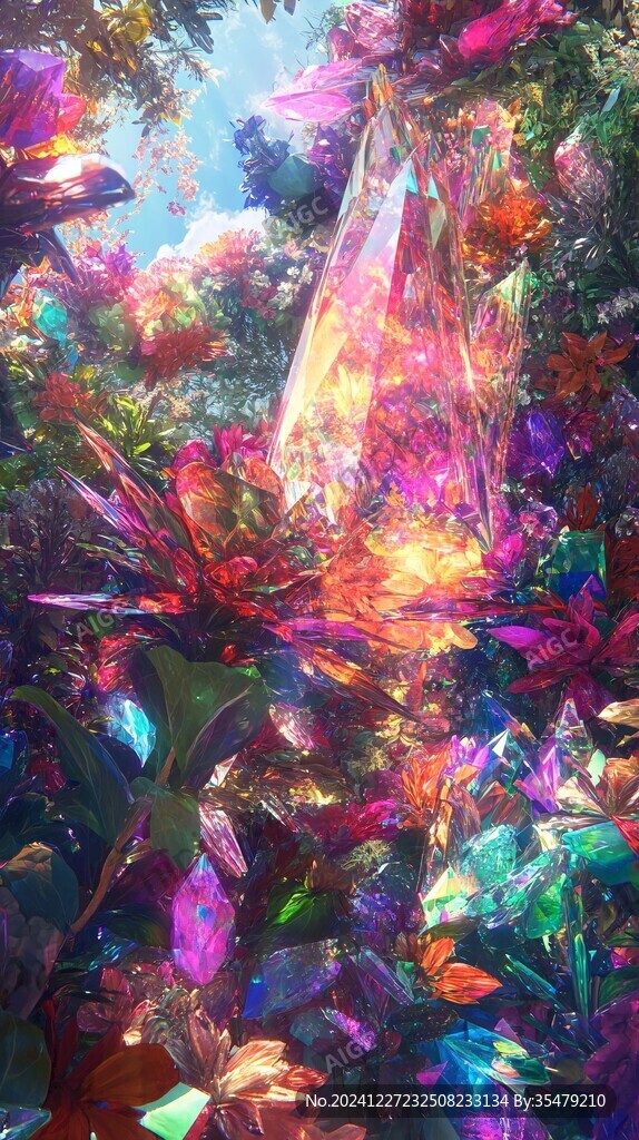 炫彩綻放水晶花朵