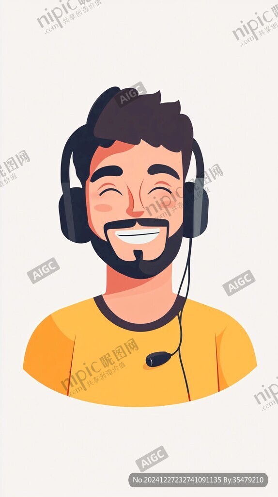 扁平頭像插畫