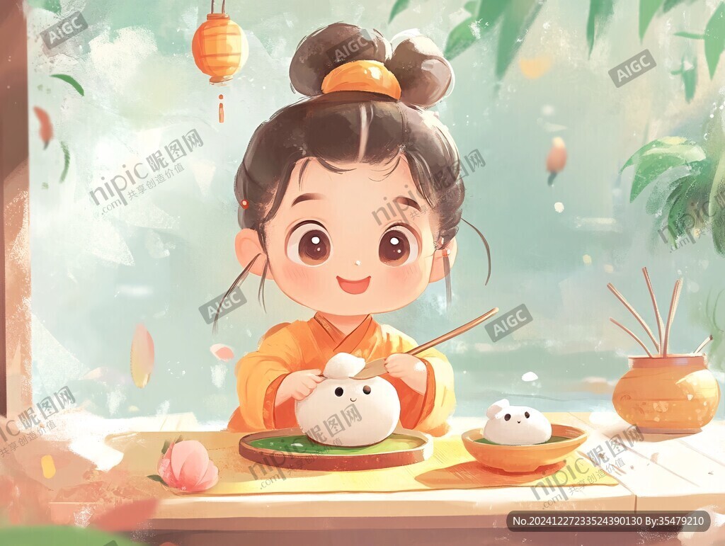 吃湯圓的娃娃