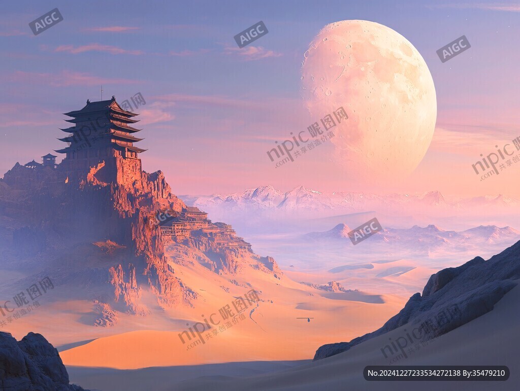 外星球幻想場景插畫