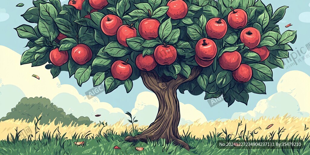 蘋果樹插畫