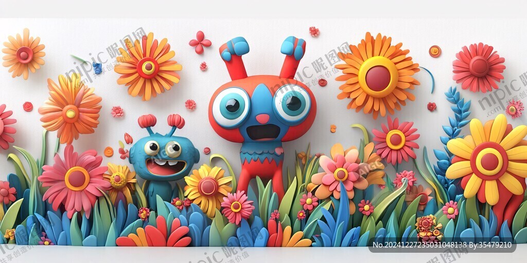 3d卡通花