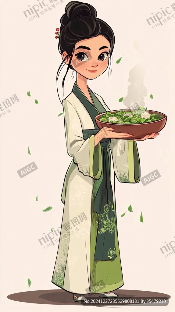 卡通漢服采茶女