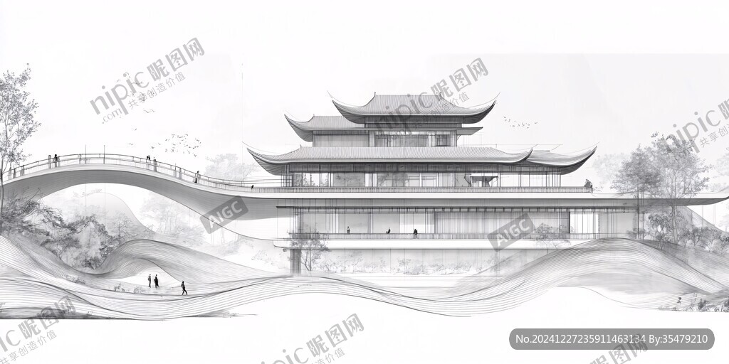 新中式水墨建筑
