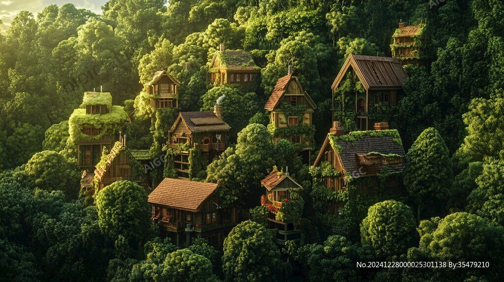 大山里的度假村樹屋