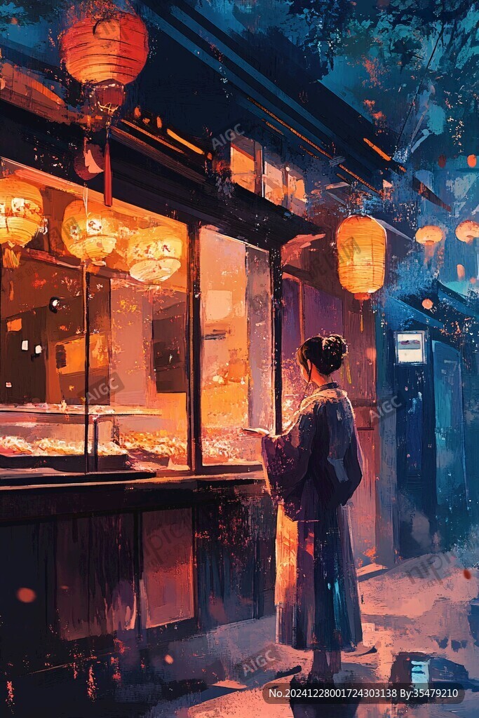 手繪古風(fēng)店小二