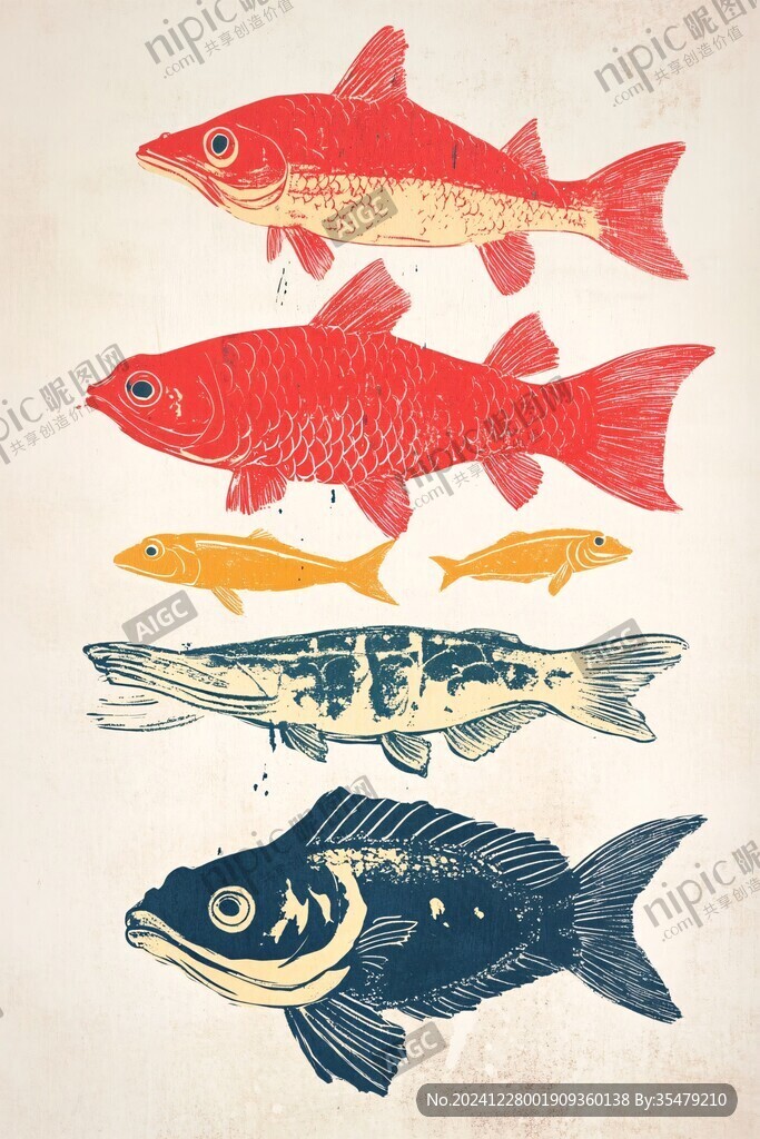 北歐動物魚裝飾畫