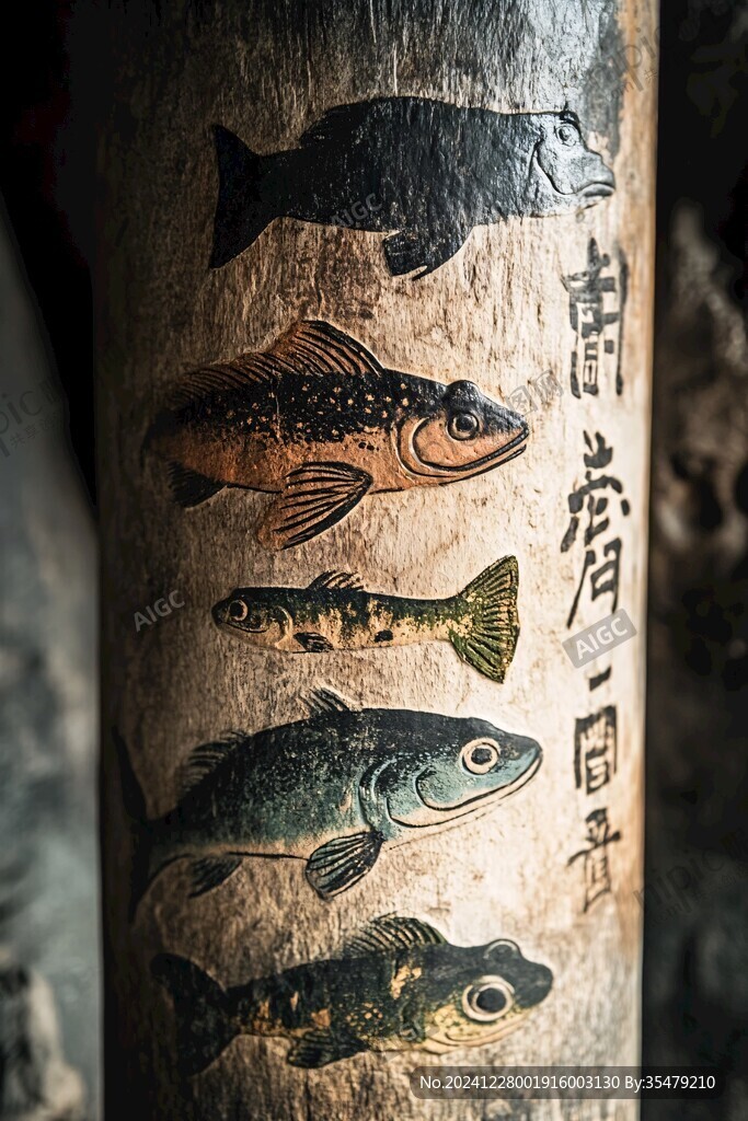 魚樂石刻