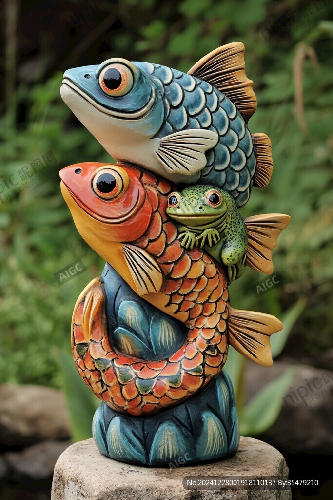 鯉魚(yú)抱娃陶瓷
