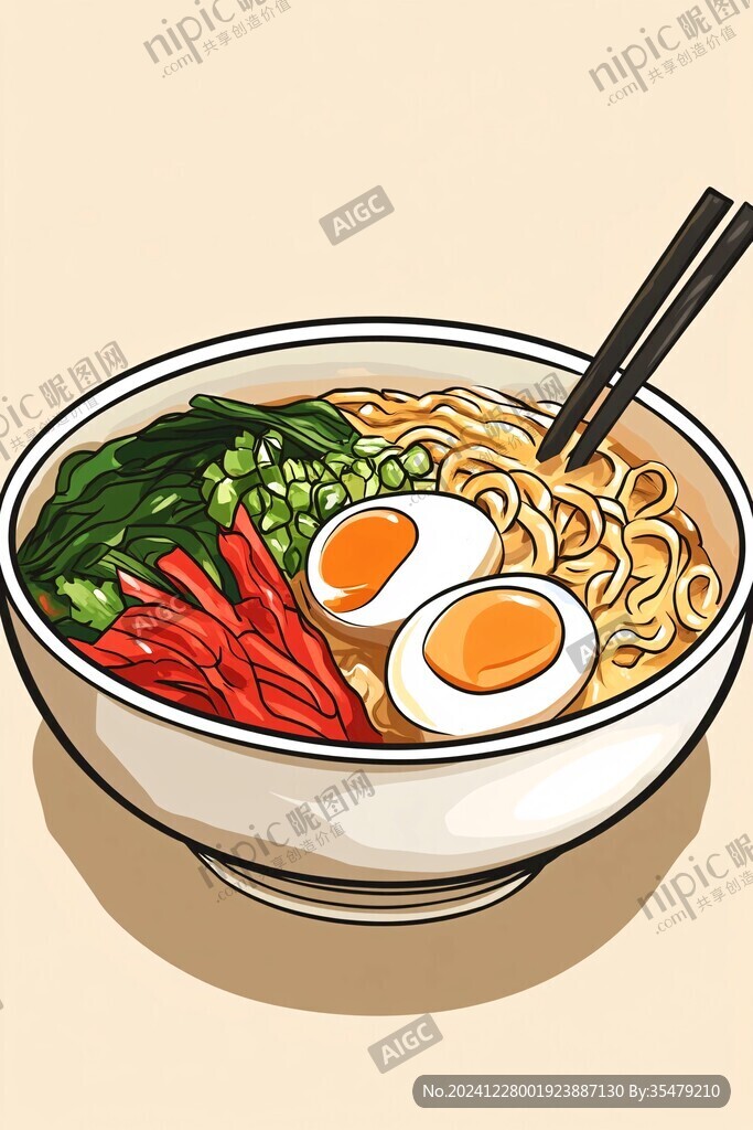 一碗面插畫
