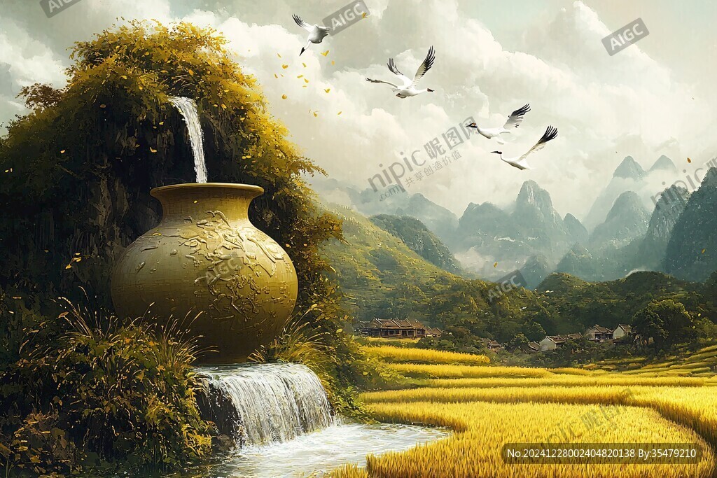 聚寶盆風景畫