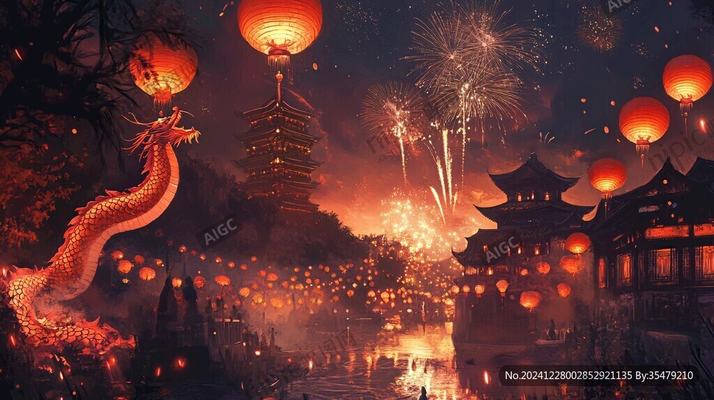 中華傳統節日夜景