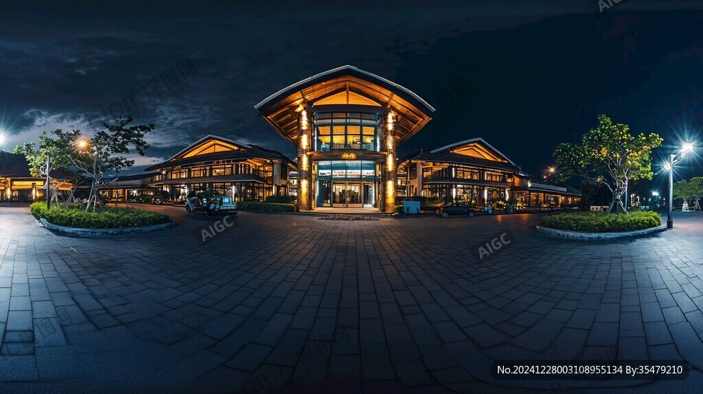 融創渝樂小鎮大門夜景