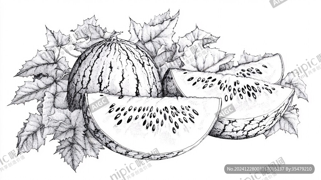 線描瓜蔞
