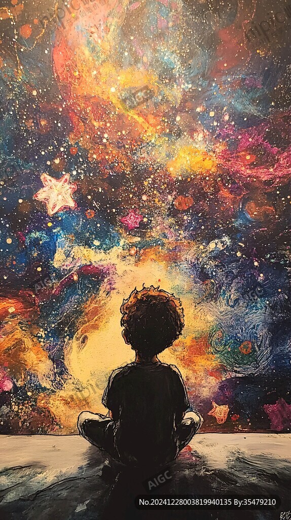 星辰大海男孩背影