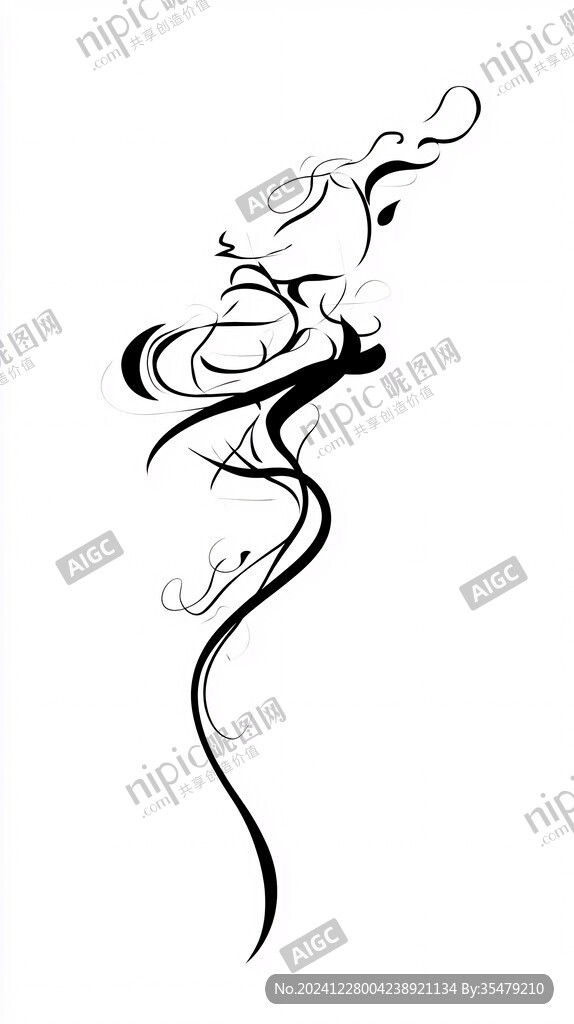 手繪線描嫦娥