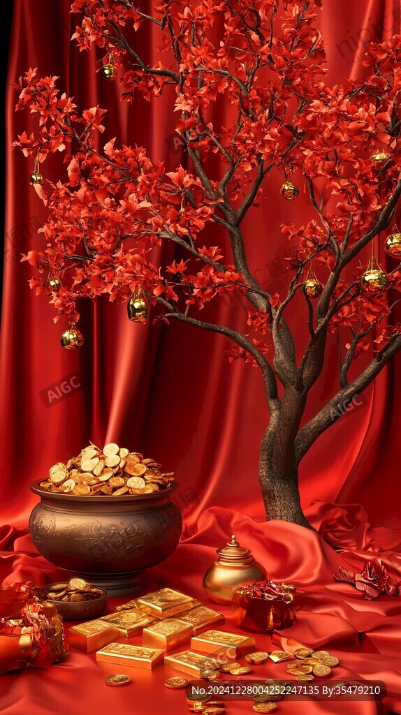 新年喜慶發(fā)財(cái)樹