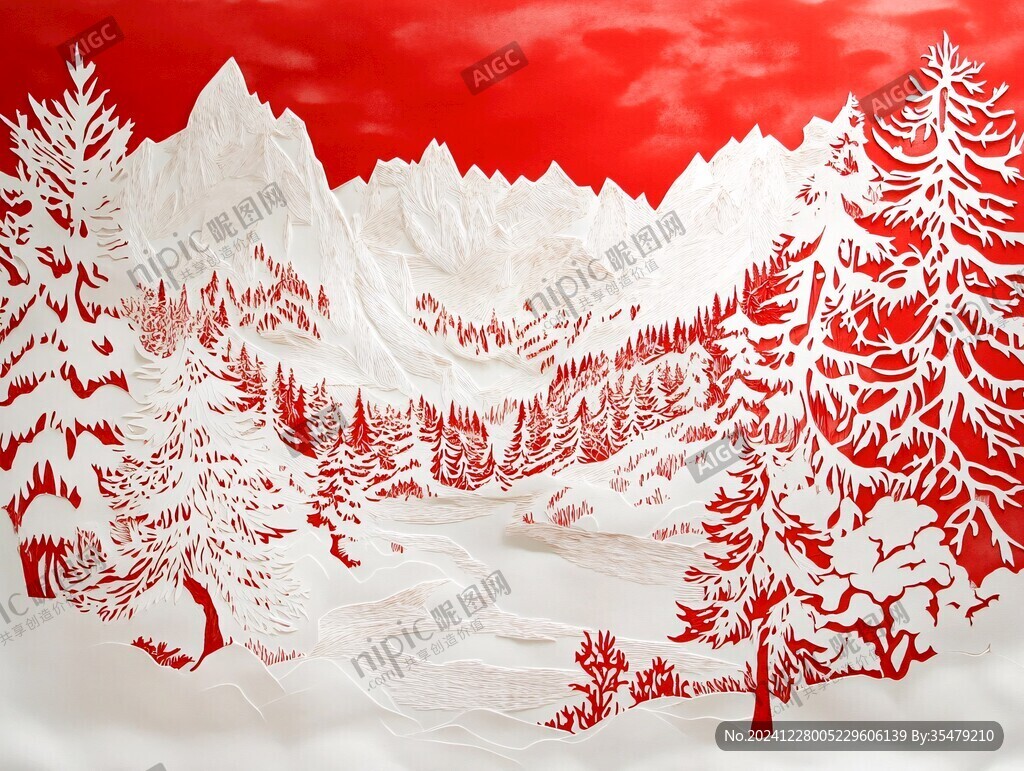 雪景剪紙