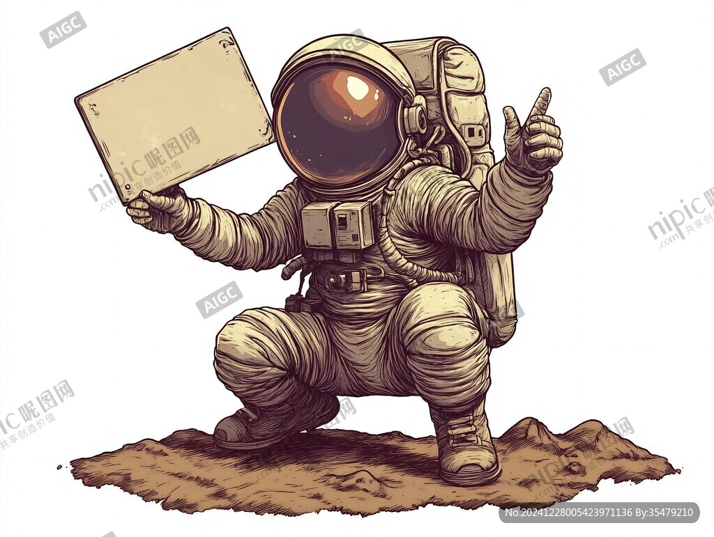 手繪宇航員插畫