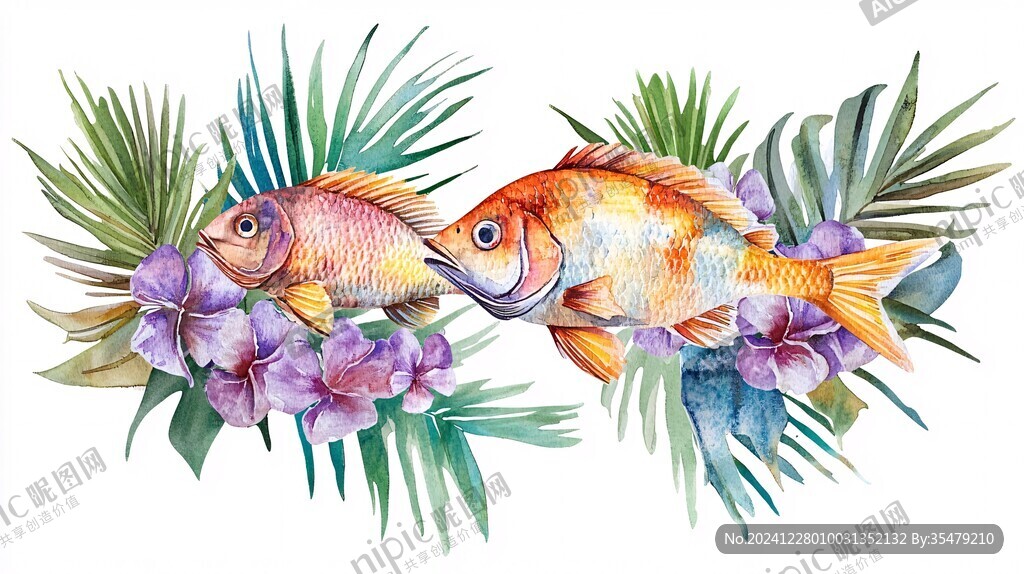 手繪雙魚插畫