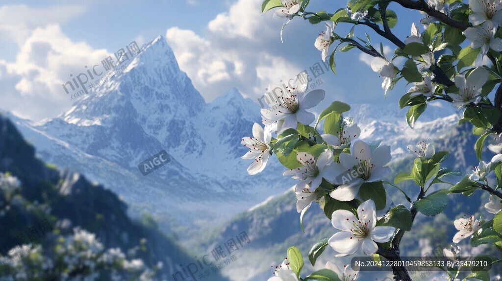 雪山與花兒