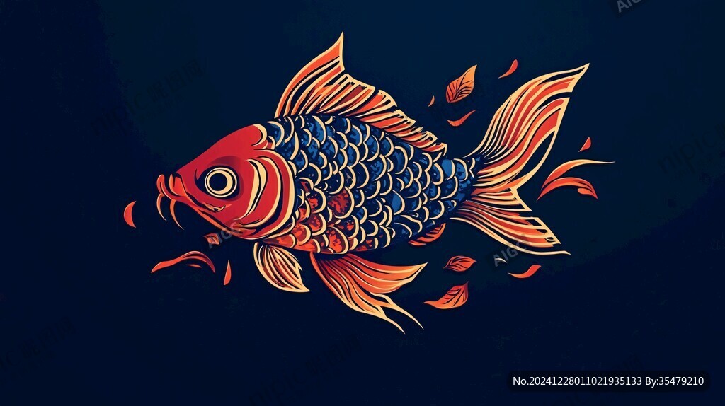 創(chuàng)意金魚(yú)潮流插畫(huà)