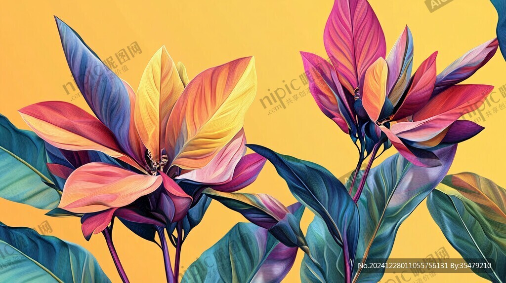 美人蕉插畫