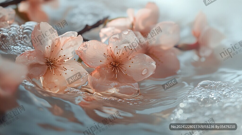 水珠杏花