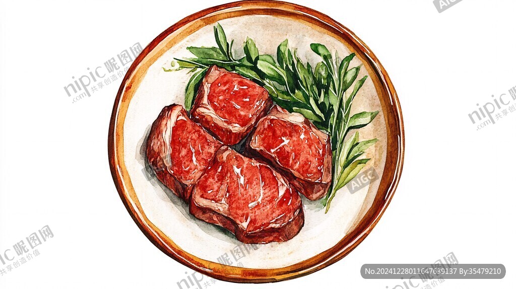 雪花牛肉插畫