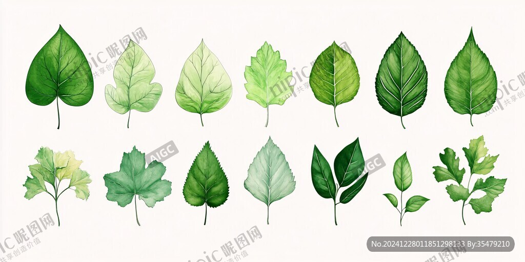 插畫樹葉素材