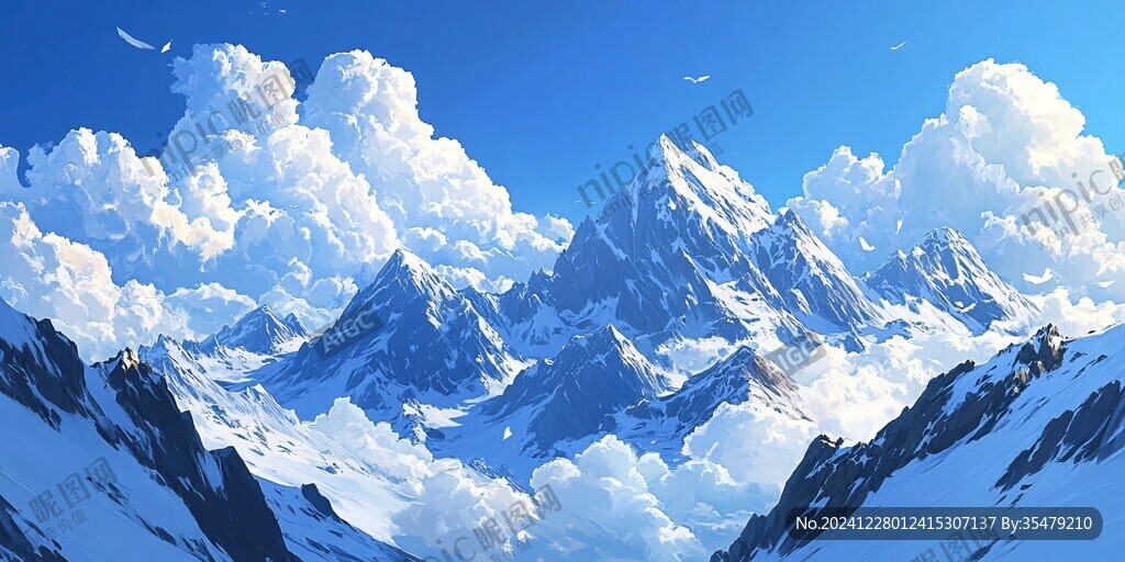 雪山原畫